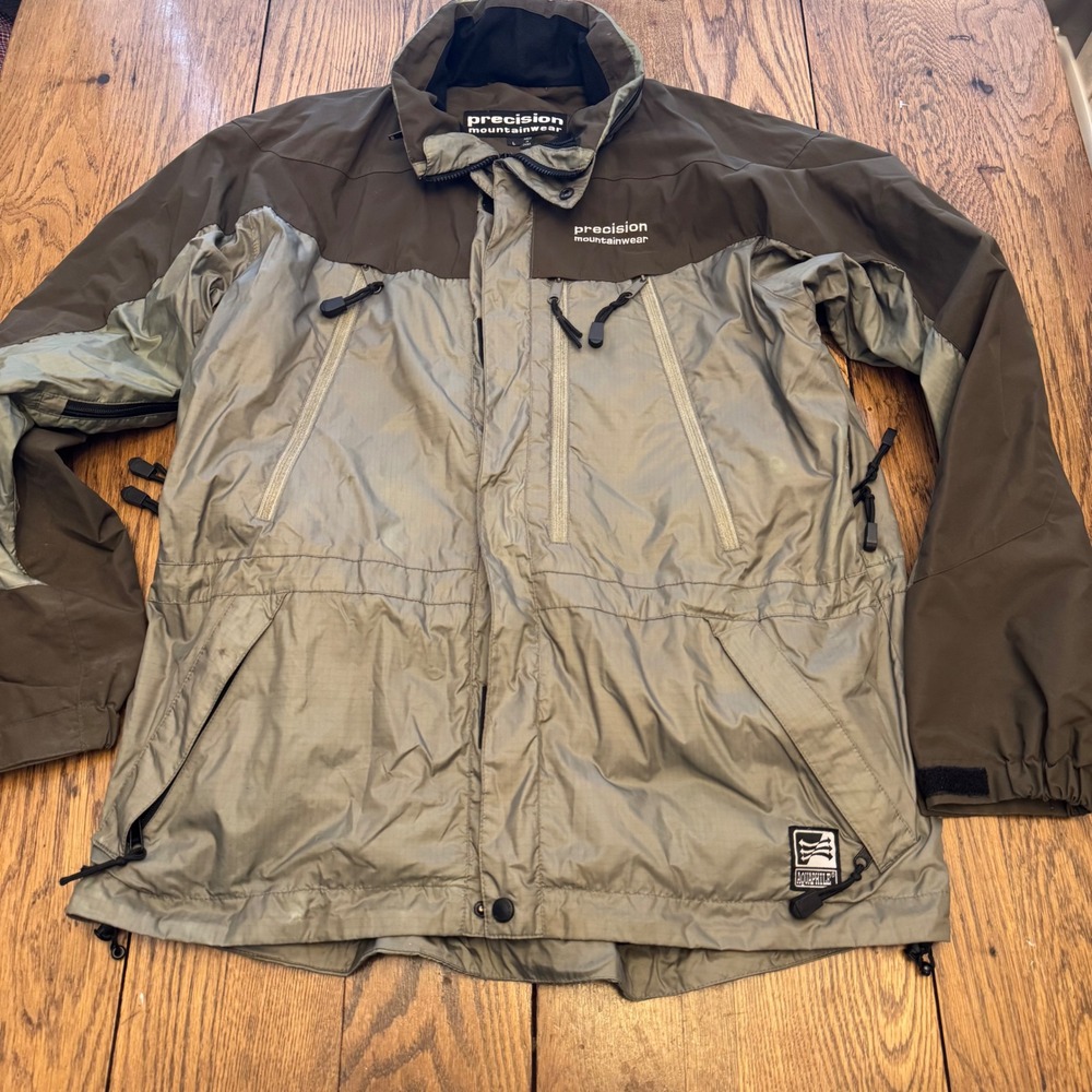 Precision Mountaineering Aquaphile Mens Waterproof Ski Jacket Size L Brown